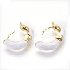 Brass Huggie Hoop Earrings EJEW-S209-01F-4