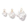 3Pcs 3 Sizes Copper Wire Wrapped Shell Pearl Beaded Pendants PALLOY-JF02984-1