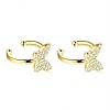 Brass Micro Pave Clear Cubic Zirconia Cuff Earrings EJEW-BB67127-1
