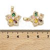 Brass Micro Pave Cubic Zirconia Rotatable Pendants KK-A287-11B-G-3