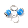 Bell Brass & Enamel Hoop Earrings for Women EJEW-U015-25P-O-2