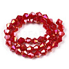 Opaque Solid Color Electroplate Glass Beads Strands EGLA-A039-P6mm-B02-3