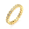 Rack Plating Brass Finger Ring with Cubic Zirconia RJEW-D014-01A-G-1