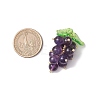 Natural Amethyst Handmade Round Beaded Fruit Pendants PALLOY-MZ00791-02-2