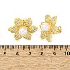 Flower Brass Micro Pave Clear Cubic Zirconia Stud Earrings EJEW-H158-04G-5