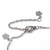 304 Stainless Steel Flower Charm Anklets AJEW-AN00367-3