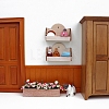 Wood Wall Shelf Miniature Ornaments PW-WGAF2CC-01-4