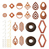 DIY Walnut Wood Hollow Geometric Dangle Earrings Making Kit DIY-TA0009-18-1