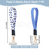 2Pcs 2 Colors Nylon Hand Wrist Lanyard for Phone Decoration Key Chain FIND-GO0001-01B-2