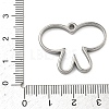 Butterfly 304 Stainless Steel Open Back Bezel Pendants STAS-K279-03A-P-3