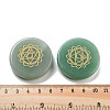 Natural Green Aventurine Flat Round with Chakra Sign Figurines Display Decorations DJEW-K025-01C-3