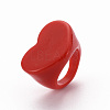 Opaque Acrylic Heart Finger Rings RJEW-T010-14-6