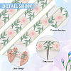 5 Yards Chinese Style Embroidery Organza Ribbons OCOR-FG0002-18-4