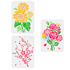 3Pcs 3 Styles PET Hollow Out Drawing Painting Stencils DIY-WH0395-0002-1