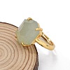 Hexagon Natural Green Aventurine Finger Rings RJEW-B113-02G-07-5