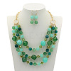 Alloy & Resin Beaded Multilayer Necklaces & Dangle Earrings Sets FS-WGF1004-01-1
