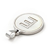 304 Stainless Steel with White Shell Pendants STAS-G268-01E-P-3