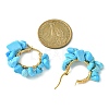 Synthetic Turquoise Chips Braided Hoop Earrings EJEW-JE04940-22-2
