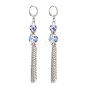 Handmade Flower Printed Porcelain Ceramic Beads Leverback Earrings EJEW-JE06893-3