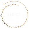 Ocean Iron Glass Rhinestone Shell Shape Tassel Waist Belly Body Chains for Women AJEW-WH20019-86-1