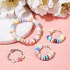 Flat Round Handmade Polymer Clay Bead Spacers X-CLAY-R067-4.0mm-35-5