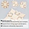 Natural Solid Wood Carved Onlay Applique Craft WOOD-WH0101-70-5