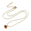 304 Stainless Steel Pave Cubic Zirconia Pendant Necklaces SA-CBADCF0-03G-6
