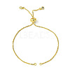 5Pcs Rack Plating Adjustable Brass Slider Bracelet Making MAK-FS0001-03G-1