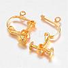 Brass Screw Clip Earring Converter KK-F0324-02G-1