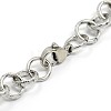 Fashionable 304 Stainless Steel Engraved Bubbles Cable Chain Bracelets STAS-A028-B087P-2
