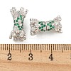 925 Sterling Silver Micro Pave Cubic Zirconia Screw Clasps STER-U001-01P-3