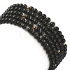 5Pcs 5 Style Synthetic Black Stone & Pearl & Shell Star Beaded Stretch Bracelets Set BJEW-JB09495-02-5