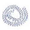 Electroplate Transparent Glass Beads Strands EGLA-N057-01A-01-2