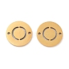PVD Vacuum Plating 201 Stainless Steel Hollow Flat Round Links FIND-R149-03O-G-1