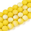 Frosted Opaque Glass Beads Strands GLAA-T032-P10mm-MBB16-1