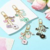 Flower/Bag/Heart Alloy Enamel Pendant Decoration HJEW-FS00025-01-6