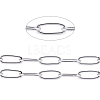 Non-Tarnish 3.28 Feet 304 Stainless Steel Paperclip Chains X-CHS-F010-01B-P-01-1