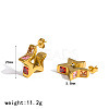 304 Stainless Steel Micro Pave Cubic Zirconia Stud Earrings WG13B21-02-1