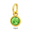 Golden Plated Alloy Glass Rhinestone Charms PALLOY-TAC0016-A08-G-1