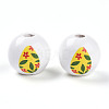 Easter Theme Printed Wood Beads WOOD-T032-22O-3