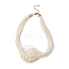 Bohemia Style Glass Seed Bead Multi-strand Necklaces NJEW-H063-02G-2