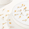 60pcs 2 size Brass Ball Stud Earring Post KK-PH0009-30-4