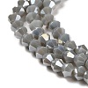 Opaque Solid Color Electroplate Glass Beads Strands EGLA-A039-P4mm-B14-3
