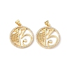 Rack Plating Brass Micro Pave Cubic Zirconia Pendants KK-F852-12G-2