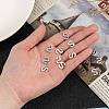 304 Stainless Steel Letter Charms X-STAS-O072-S-3