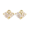 Brass Micro Pave Clear Cubic Zirconia Charms KK-L212-21G-1