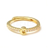 Clear Cubic Zirconia Initial Letter Adjustable Ring RJEW-C052-01G-C-2