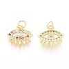 Brass Micro Pave Cubic Zirconia Charms ZIRC-L093-15G-2