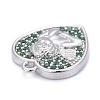 Brass Micro Pave Cubic Zirconia Charms ZIRC-A018-01P-RS-4
