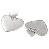 Brass Heart Stud Earrings EJEW-K293-13P-2